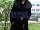 rex rabbit fur coatweasel skin collar s08256