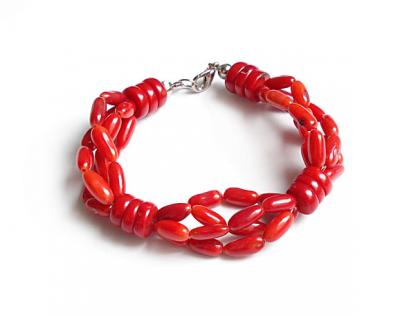 Tibet Red Coral Bead Bracelet