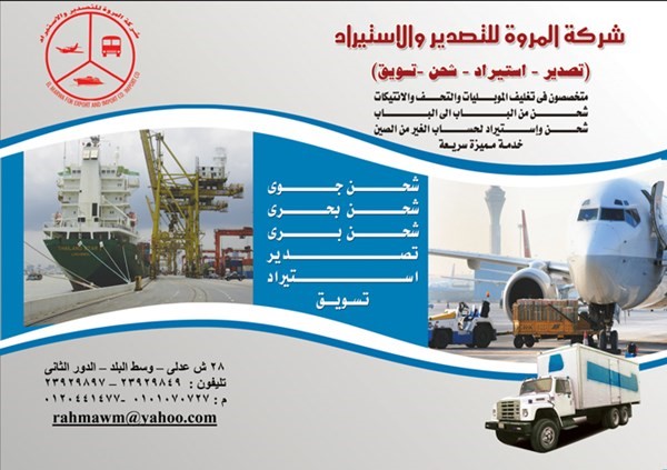 شركة شحن دولى من مصر .