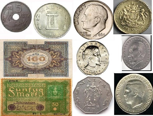 مجموعه من العملات الأوربيه والأمريكيه النادره