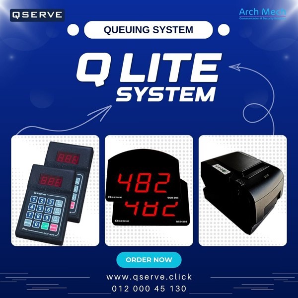 QSERVE Q ELITE Compact Ticket Printer Client Display Calling Unit Power